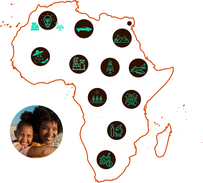 Africa Map with Industries