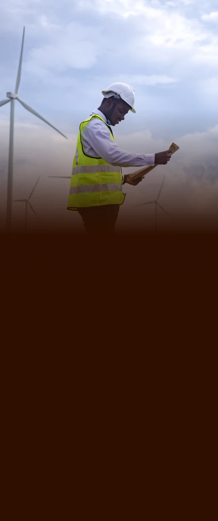 Engineer in wind farm