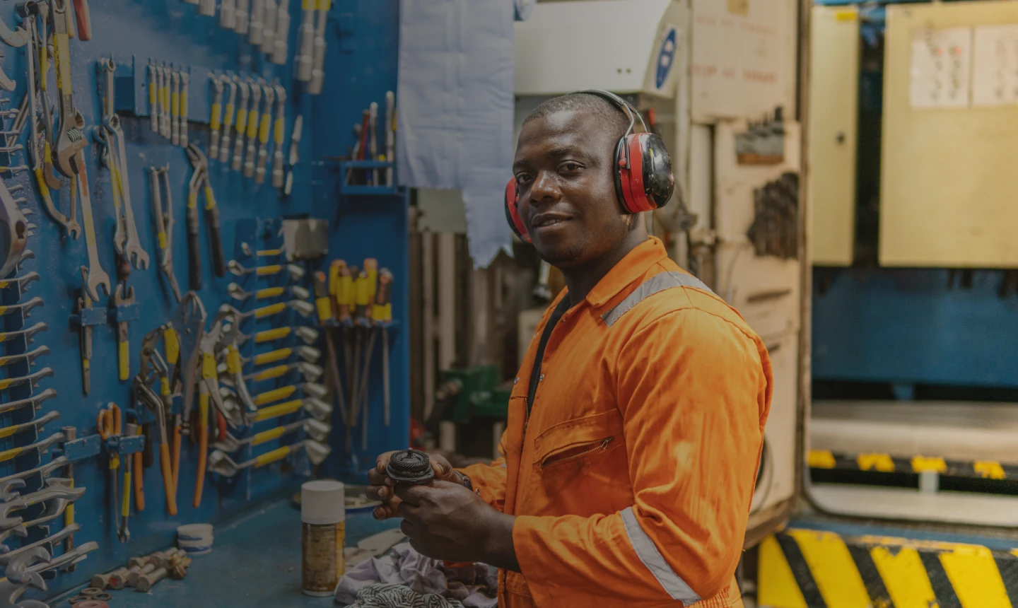 Engineer in workshop